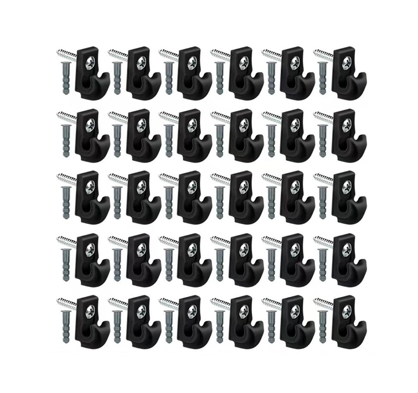BAYNOPURIN Outdoor Light Hook 50-10Pcs String Light Hanger Hooks Heavy Duty Screw in Ceiling ABS Hanging for Outdoor Lamp & Plant Potted Holders(Black-30pcs)