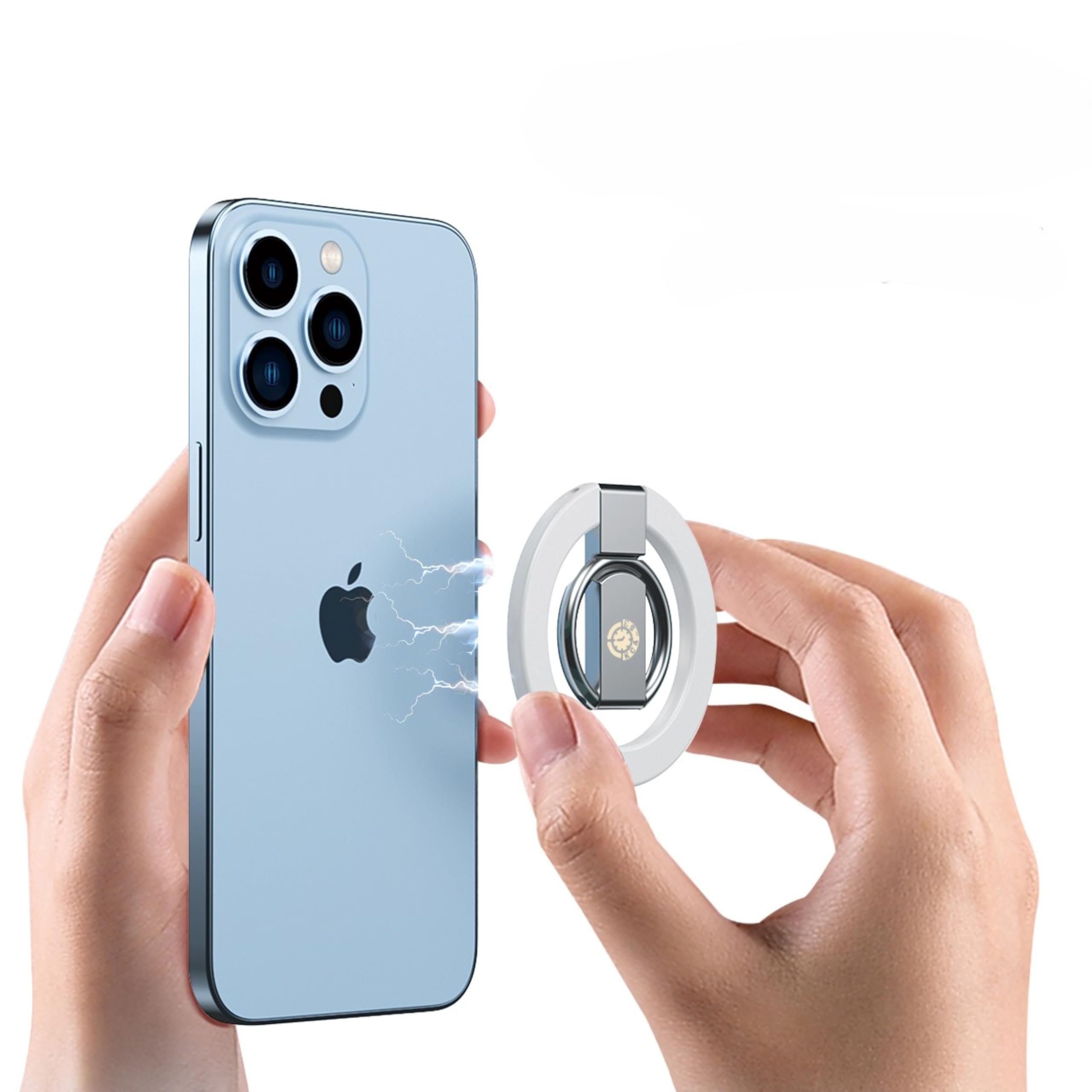 White Minimalist Magnetic Phone Ring Holder Ultra-Slim