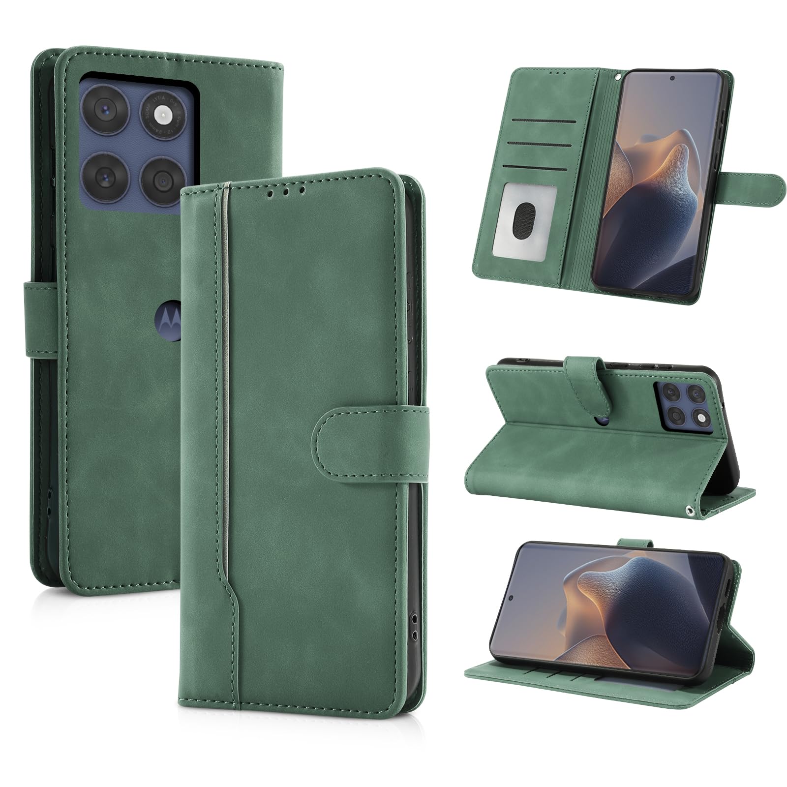 Motorola Edge 60 Fusion Hülle – Leder Flip Case Mit RFID-Schutz, Magnetisch, Rot
