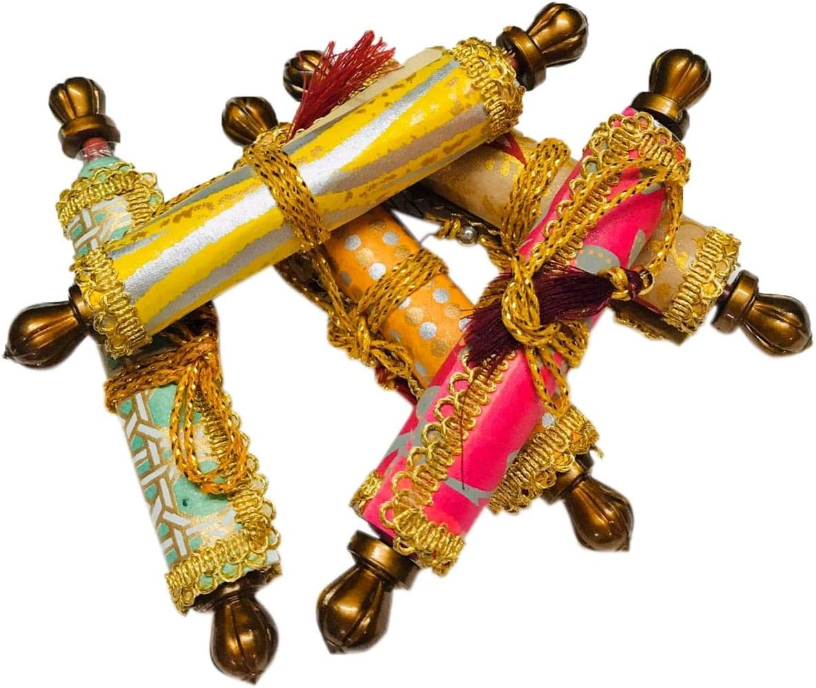 Krista Multi Color Ethnic Scroll Style Shagun Envelope Sagan Gift Envelopes (Pack of 10) Golden Multi Color