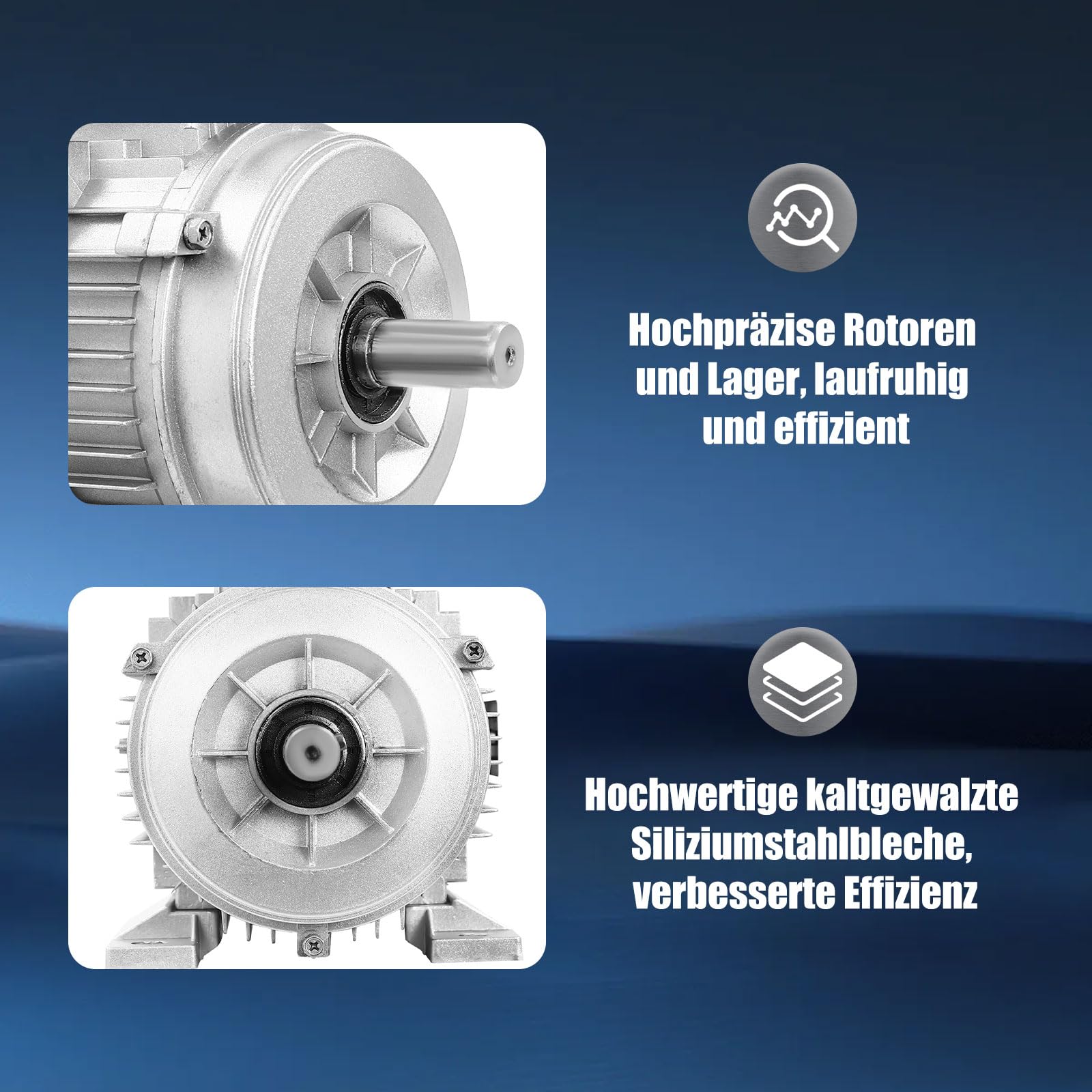 Elektromotor 1.1KW 1405r/min Asynchronmotor Drehstrom mit reiner Kupferspule 3-phasig Motor für Ventilatoren Pumpen Werkzeugmaschinen Kompressoren