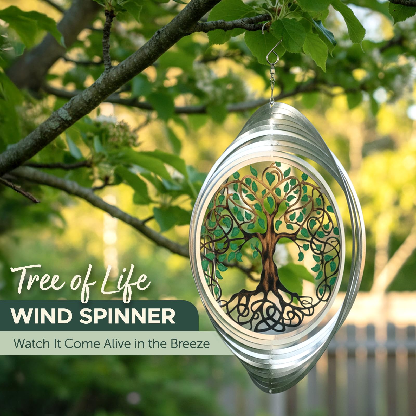 ISEO Baum des Lebens Windspiel für Hof und Garten, Metallornamente für Gartendekoration, Outdoor-Windspiel, Lebensbaum-Geschenke, Outdoor-Gartendekoration, 38,1 cm Baum des Lebens Wanddekoration von
