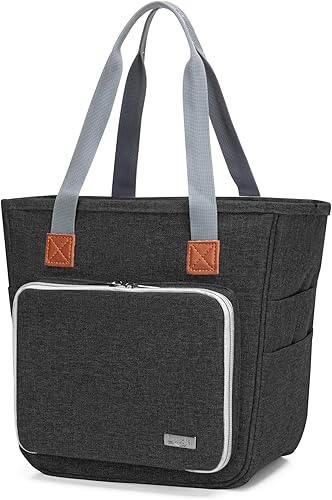 Miniatura 7 de LUXJA Bolsa de la Biblia con múltiples bolsillos para artículos de estudio bíblico, estuche de la Biblia para mujer, color negro