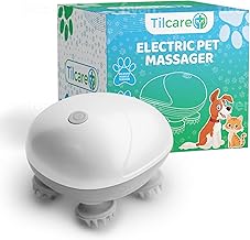 Masajeador de mascotas manual para perros y gatos de Tilcare - Masajeador de perros y de gatos eléctrico - Rascador de cabeza y espalda para aliviar la tensión, los músculos tensos y la rigidez