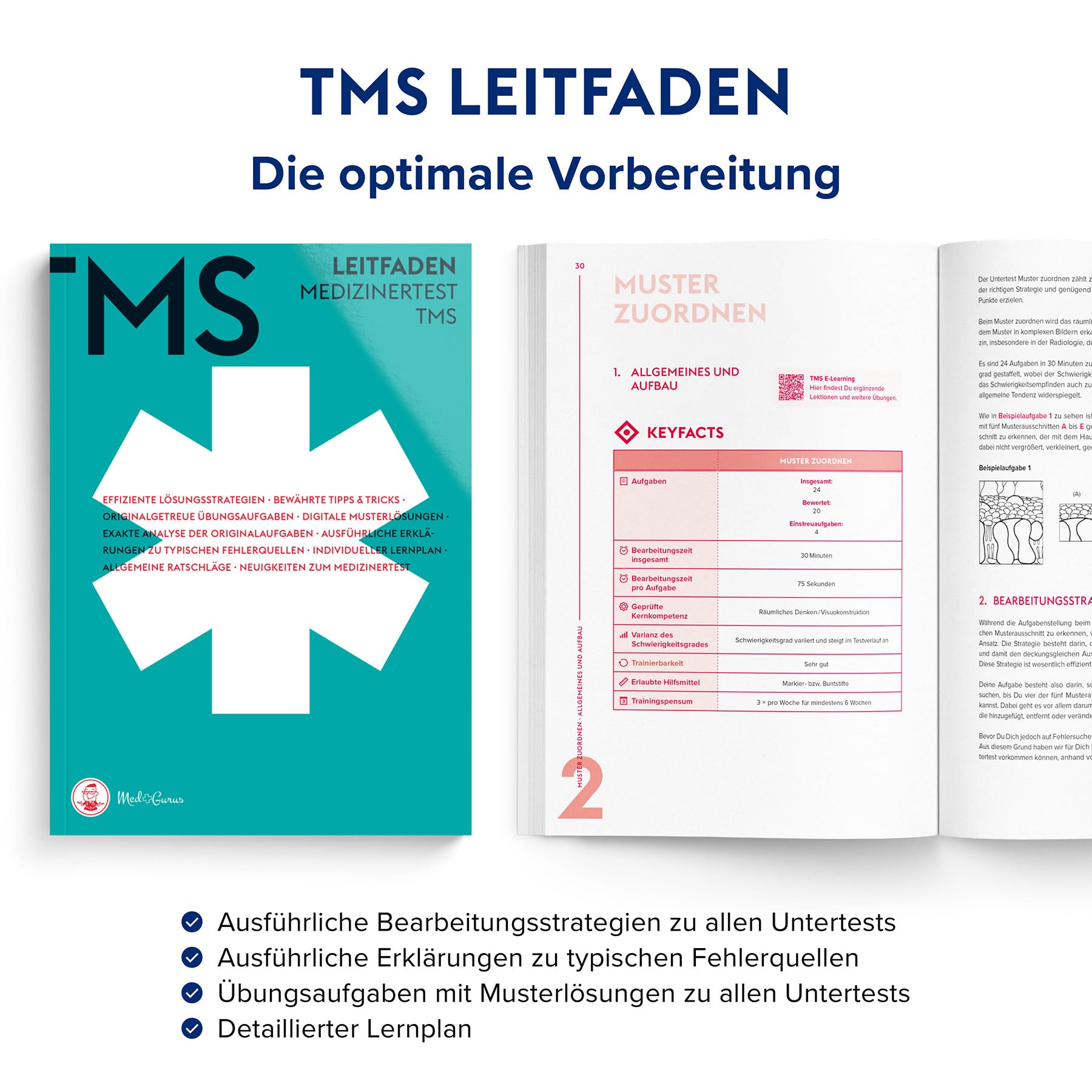 MedGurus TMS Vorbereitung - TMS Leitfaden - Bearbeitungsstrategien & Übungsaufgaben zu allen Untertests des Medizinertests TMS - Erfolgreich ins Medizinstudium