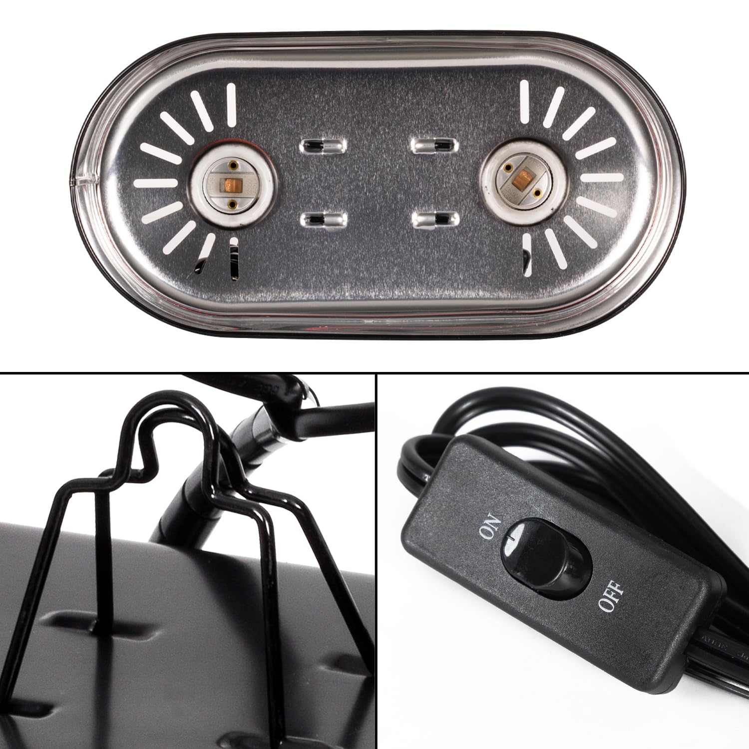 REPTI ZOO Reptile Heat Lamp Combo Pack with Dual Reptile Light Fixture, 100W Intense Basking Spot Light UVA Daylight Heating Lamp & 26W Energy Saving UVA UVB Bulb Spiral Compact Bulb 10.0 - image 4