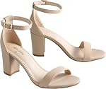 Ankis Heels for Women Open Toe Ankle Strap Chunky Heel Sandals 2.75 Inch Inches Tall Thick Heel Design