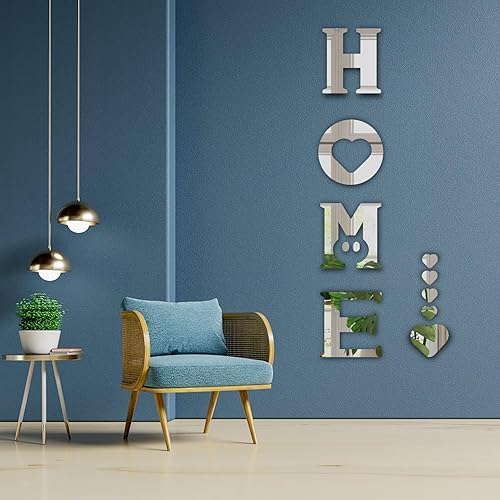 Miniatura 6 de Decoración de pared para decoración del hogar, espejos, letreros para el hogar, calcomanías de pared de acrílico grande para dormitorio, sala de