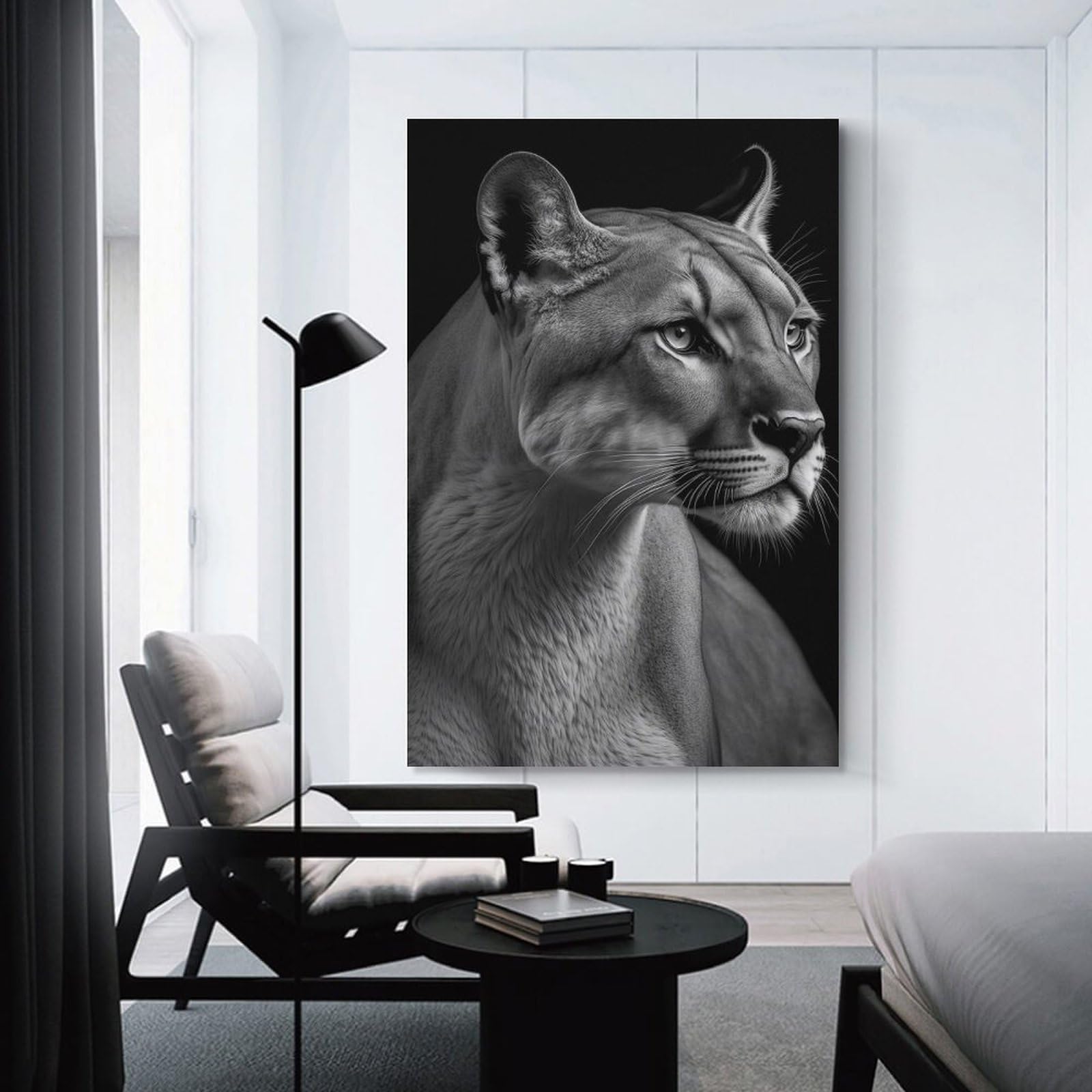 Junmoney Wall Art Print Portrait of A Puma, 20x30inch(50x75cm), for Contemporary Homes, Apartments Or Offices, An Easy Choice for New Home Styling