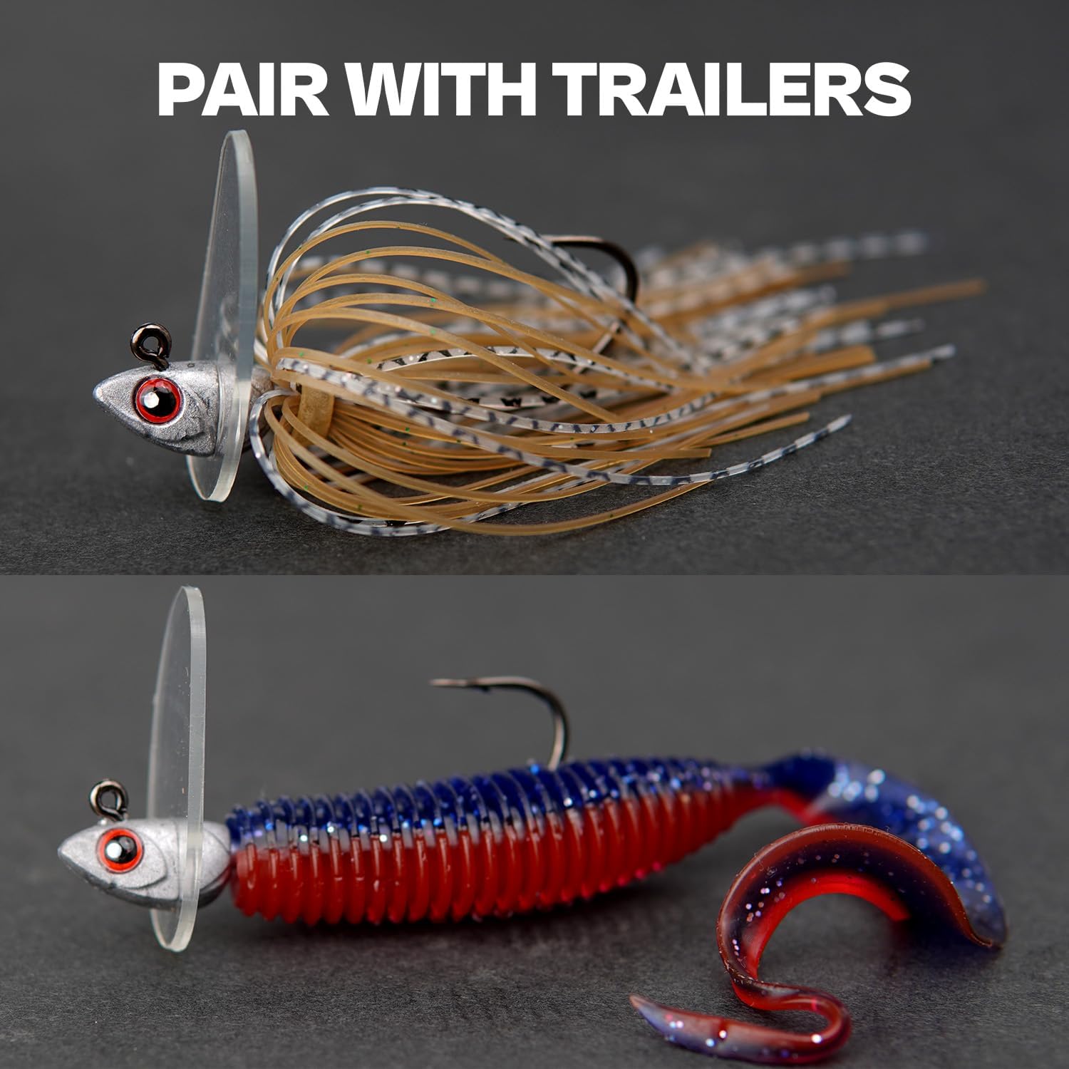 Scrounger Swimbait Jig Heads, Minnow Style Action for Bass Freshwater Saltwater Fishing 1/8 3/16 1/4 3/8 1/2