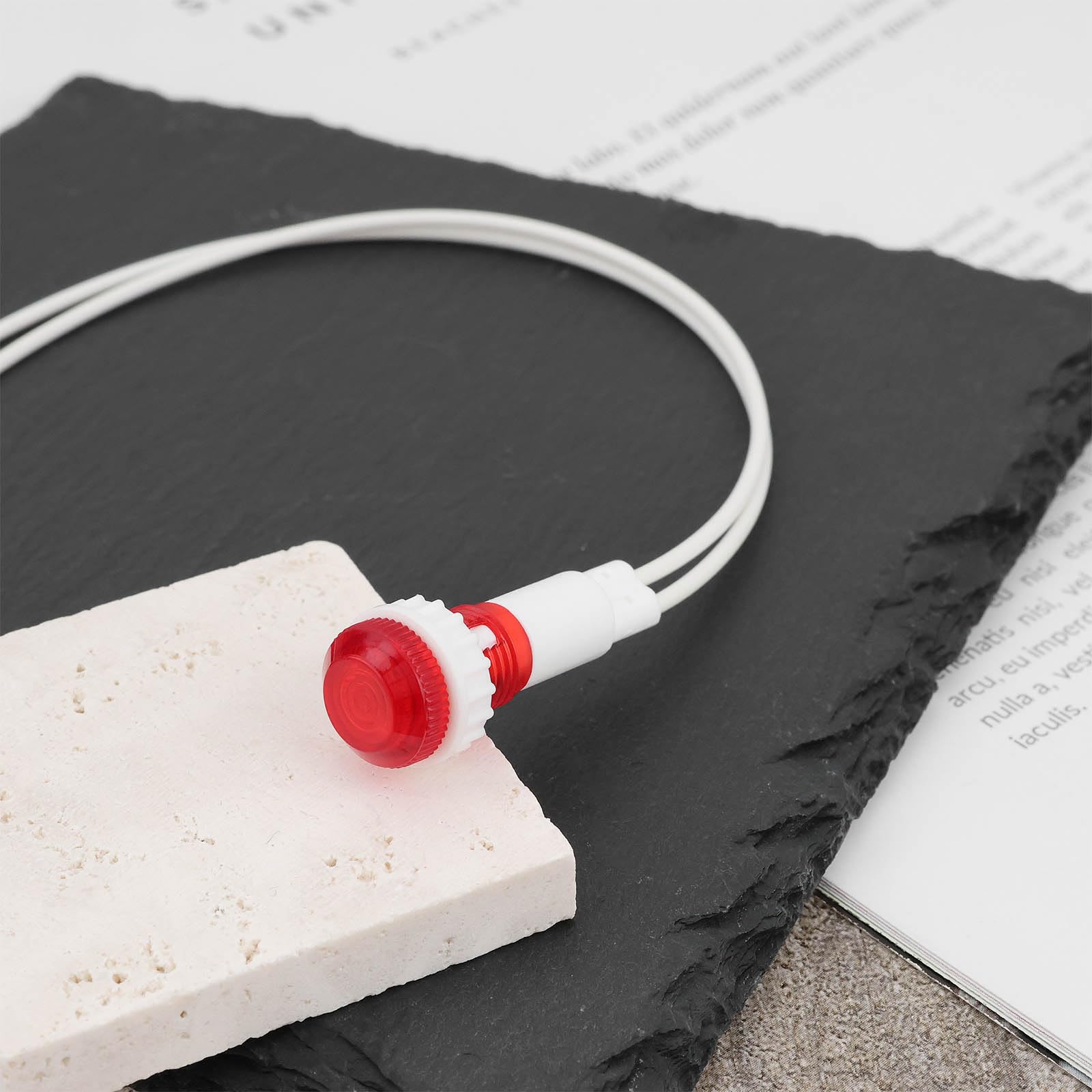 ECSiNG 10-Pack Red Neon Indicator Lights 6W 220-240V - 10mm Mounting Hole Warning Lamps