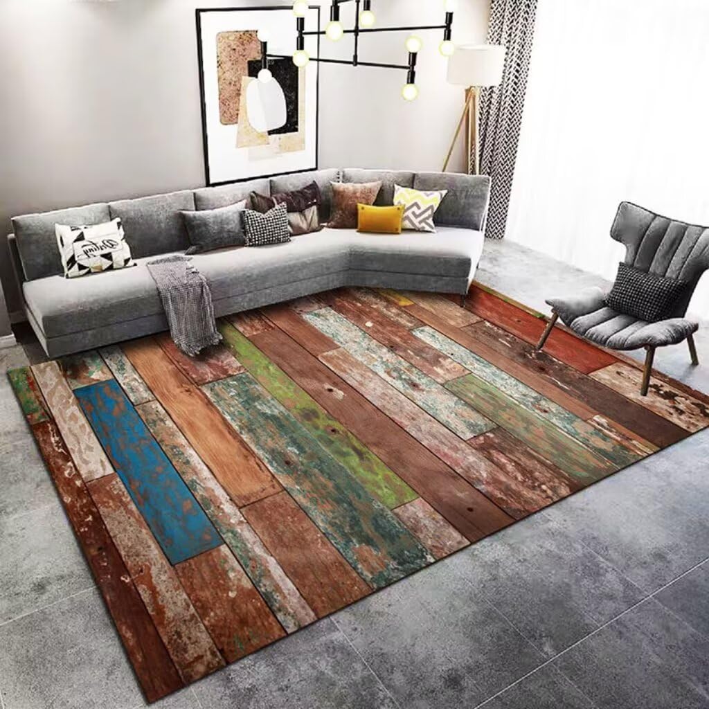 Tappeto Gioco Geometrica Astratta Lavabile Antiscivolo Camera Da Letto Stile Soggiorno Salvapavimento Per Parquet Multicolore Doccia Tappeti Grandi 100X160CM