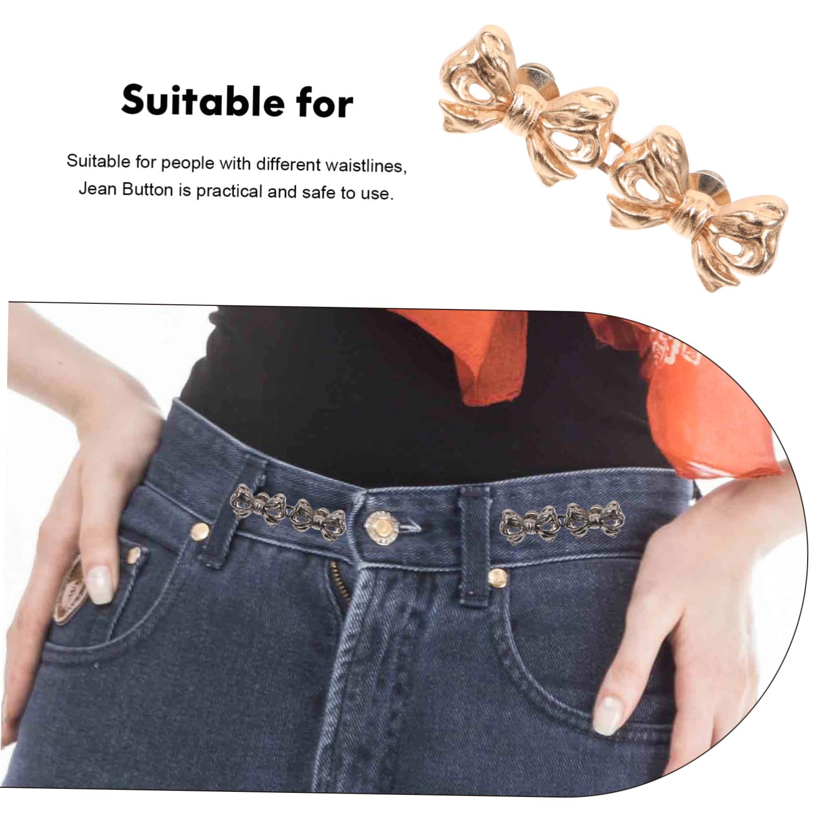 Angoily 5 Series Extensores De Cintura Ajustables De Botones Decorativos Para Clips De Cintura Para Ajustar Ropa Para Jeans Y Faldas 16 Piezas X 5