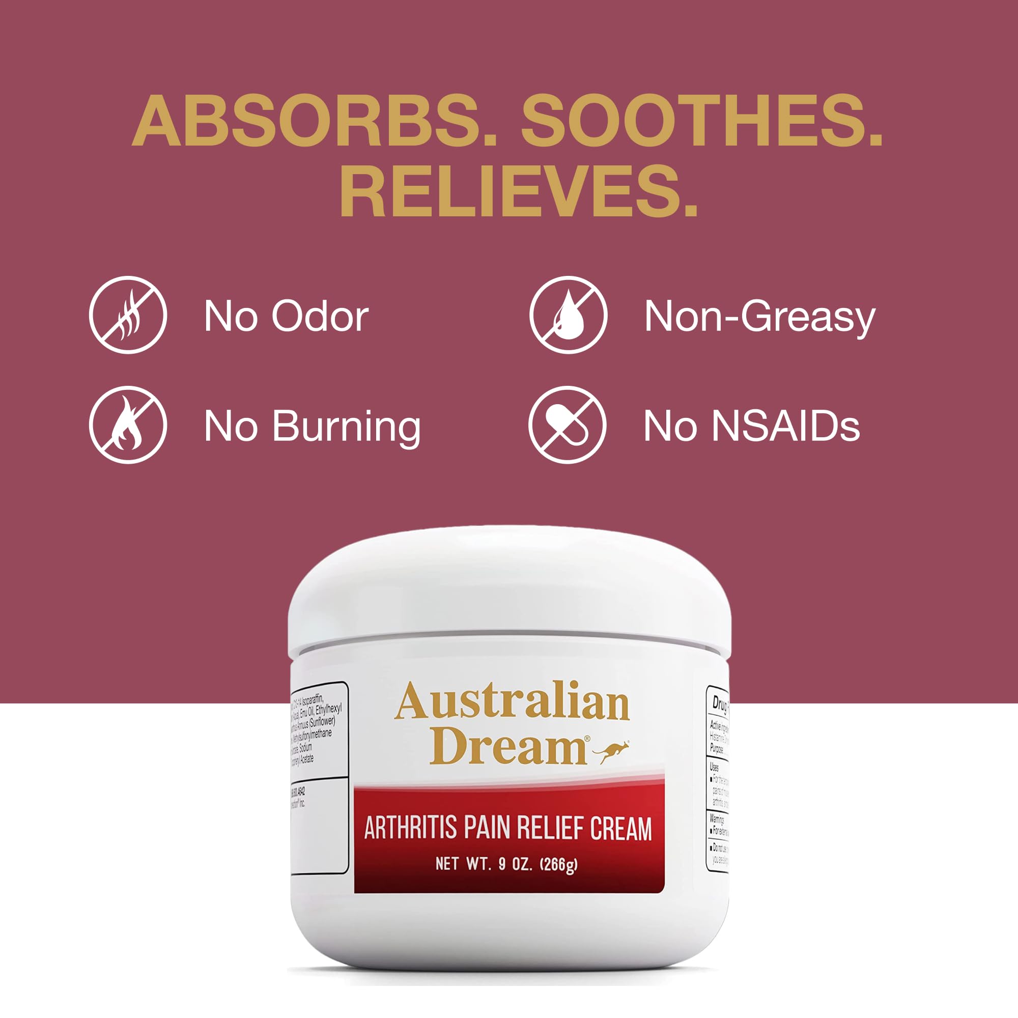 Australian Dream Arthritis Pain Relief Cream, 9 oz Jar — Amazon image 6