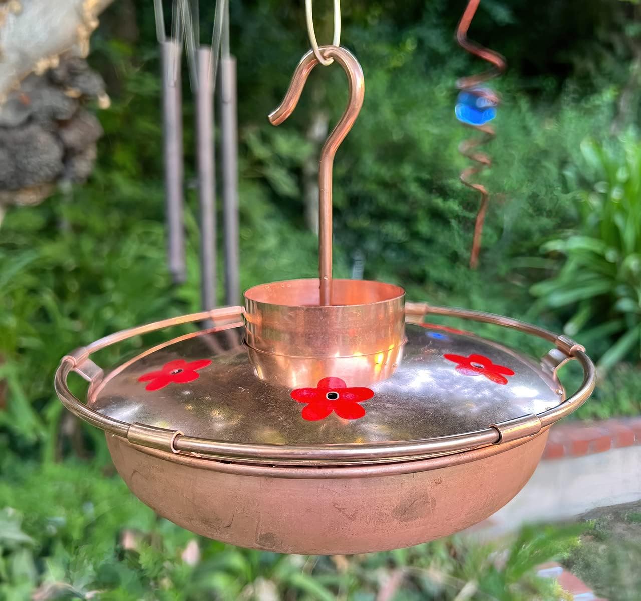 Stanwood Wind Sculpture -Pure Copper Hummingbird Feeder