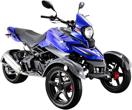 Spider 200cc Automatic Street-Legal Trike Scooter California Legal 3-Wheel Motorcycle with Reverse, Air-Cooled 4-Stroke Engine, Electric Start, Dual Front Suspension & Premium Touring Design