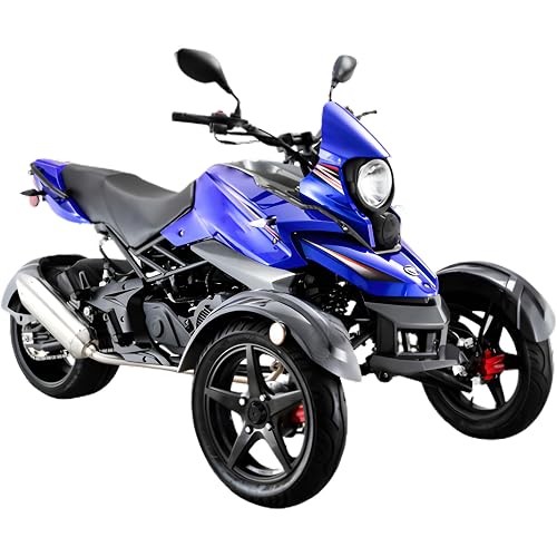 Spider 200cc Automatic Street-Legal Trike Scooter – California Legal 3-Wheel Motorcycle with Reverse, Air-Cooled 4-Stroke Engine, Electric Start, Dual Front Suspension & Premium Touring Design