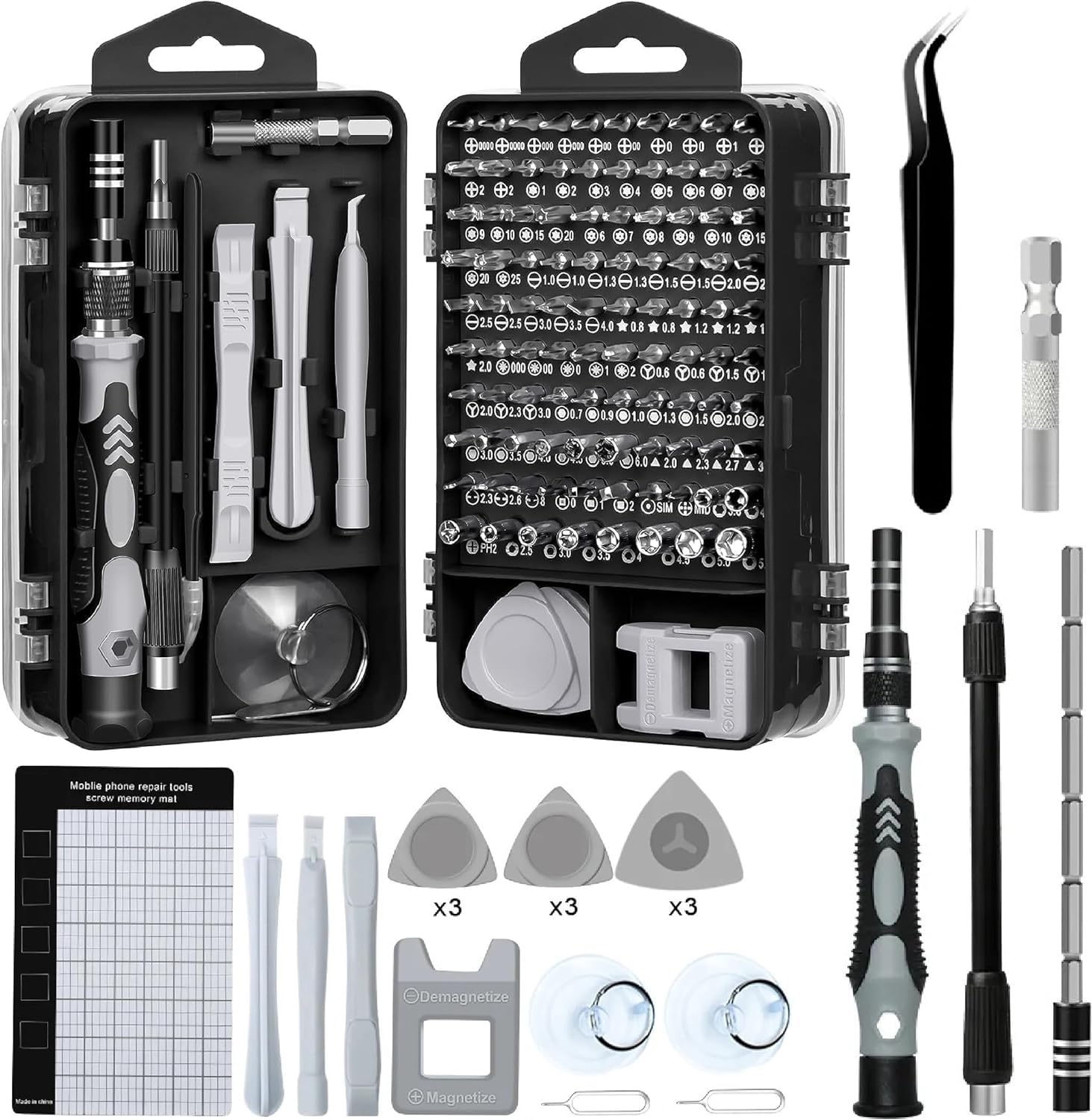 Canopus Gray Magnetic Pc Precision Screwdriver Set 122 In 1, Laptop Repair Tool Kit, Small Screwdriver Set For Electronics, Pc, Computer, Hand Screwdrivers Set