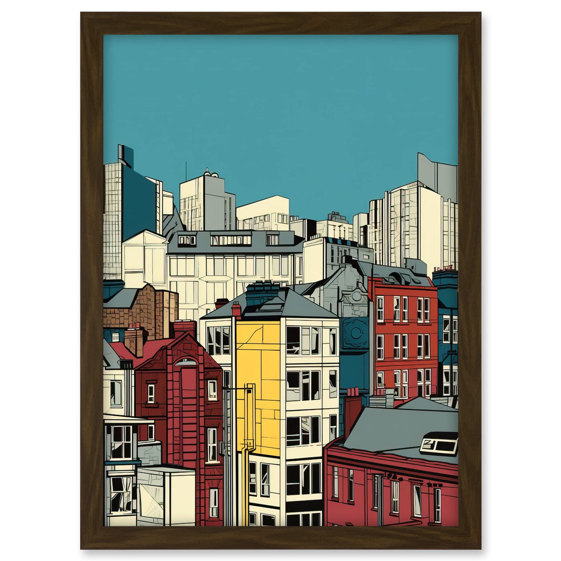 Artery8 Manchester City Architecture Styles Cityscape Artwork Framed A3 Wall Art Print