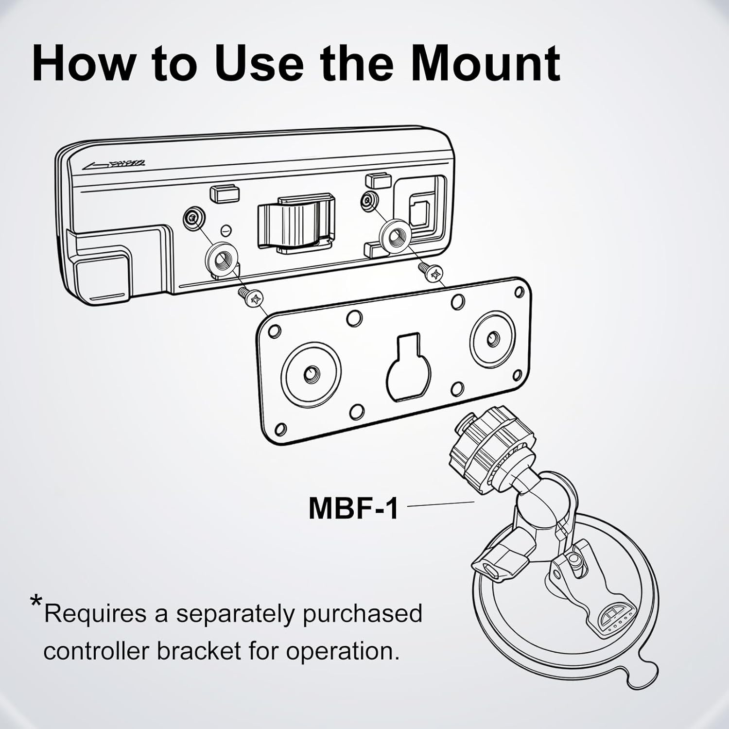 MBF-1 Suction Cup Mount Holder for Icom Mobile Transceiver Control Head IC-2730A IC-2730E ID-5100A ID-5100E