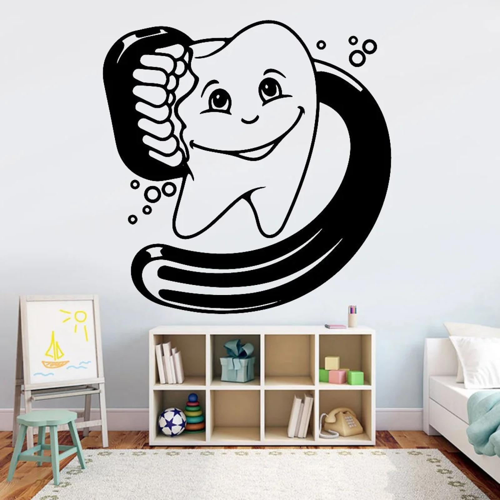 WEIMEIJIE Cartoon Teeth wall Stickers for Children's beds, Home Decor, Dentist Vinyl wall Stickers, Dental Hospital Decorations