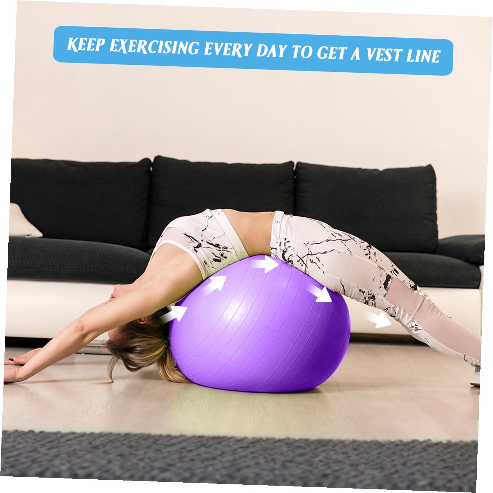 NOLITOY Pelota de Yoga de Ejercicio Pelota de Estabilidad para Pilates Entrenamiento de Core con Inflador para Gimnasio y Casa