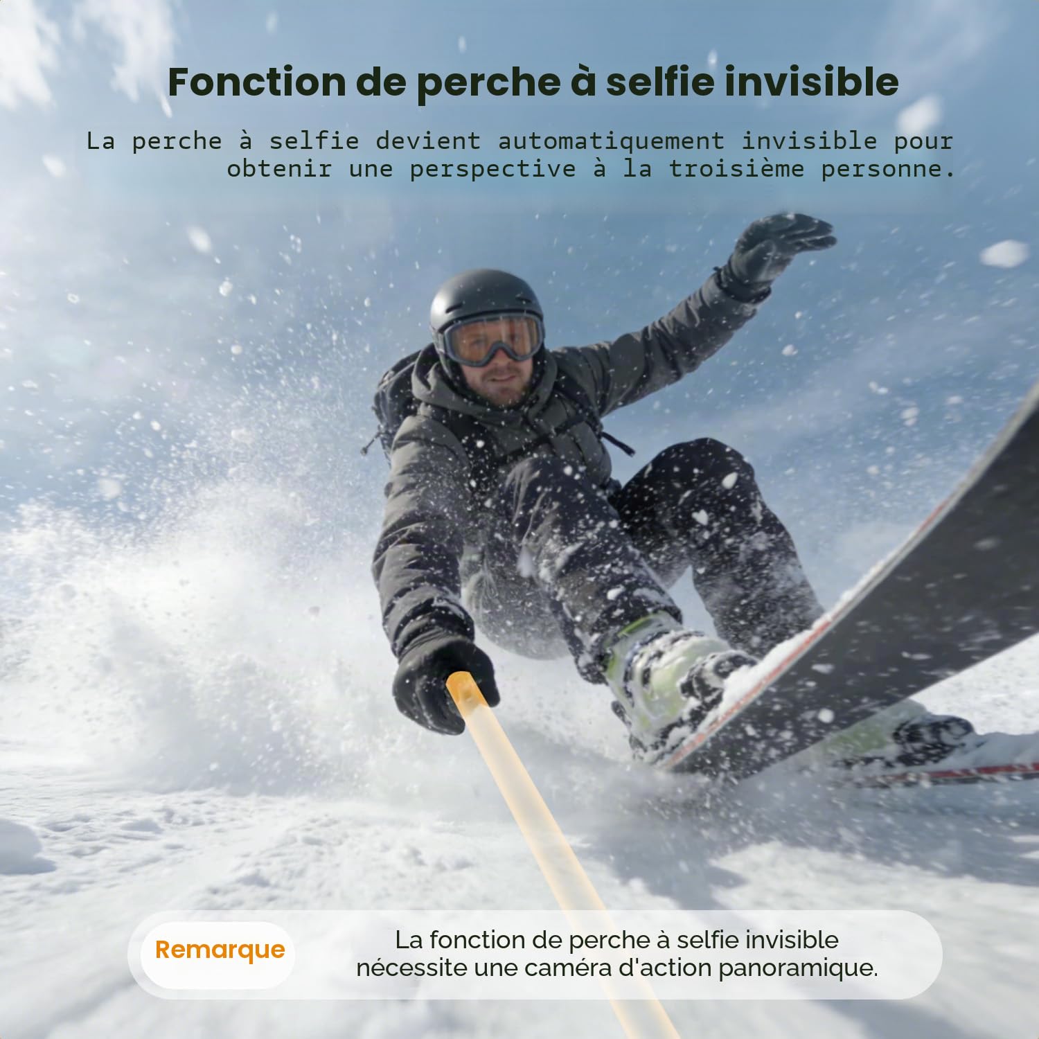 K&F CONCEPT Perche Selfie Pliable Invisible en Alliage d'aluminium 92,5 cm
