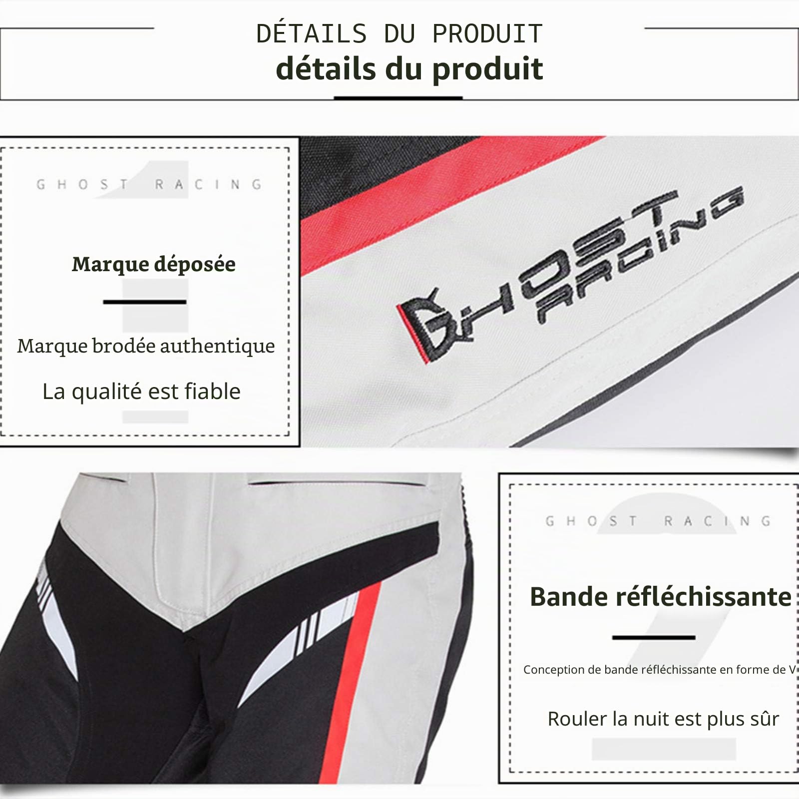 Pantalon De Moto pour Hommes,Pantalon De Moto Blindé, Pantalon De Motard Armure CE Amovible Résistant avec Doublure en Coton Amovible