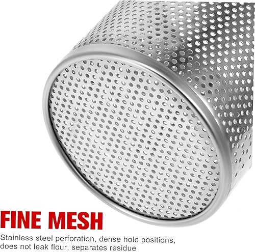 Miniatura 3 de Operitacx Colador de pasta de té de acero inoxidable inserción de pasta de espagueti colador de malla de fideos con asa para el hogar cocina colador