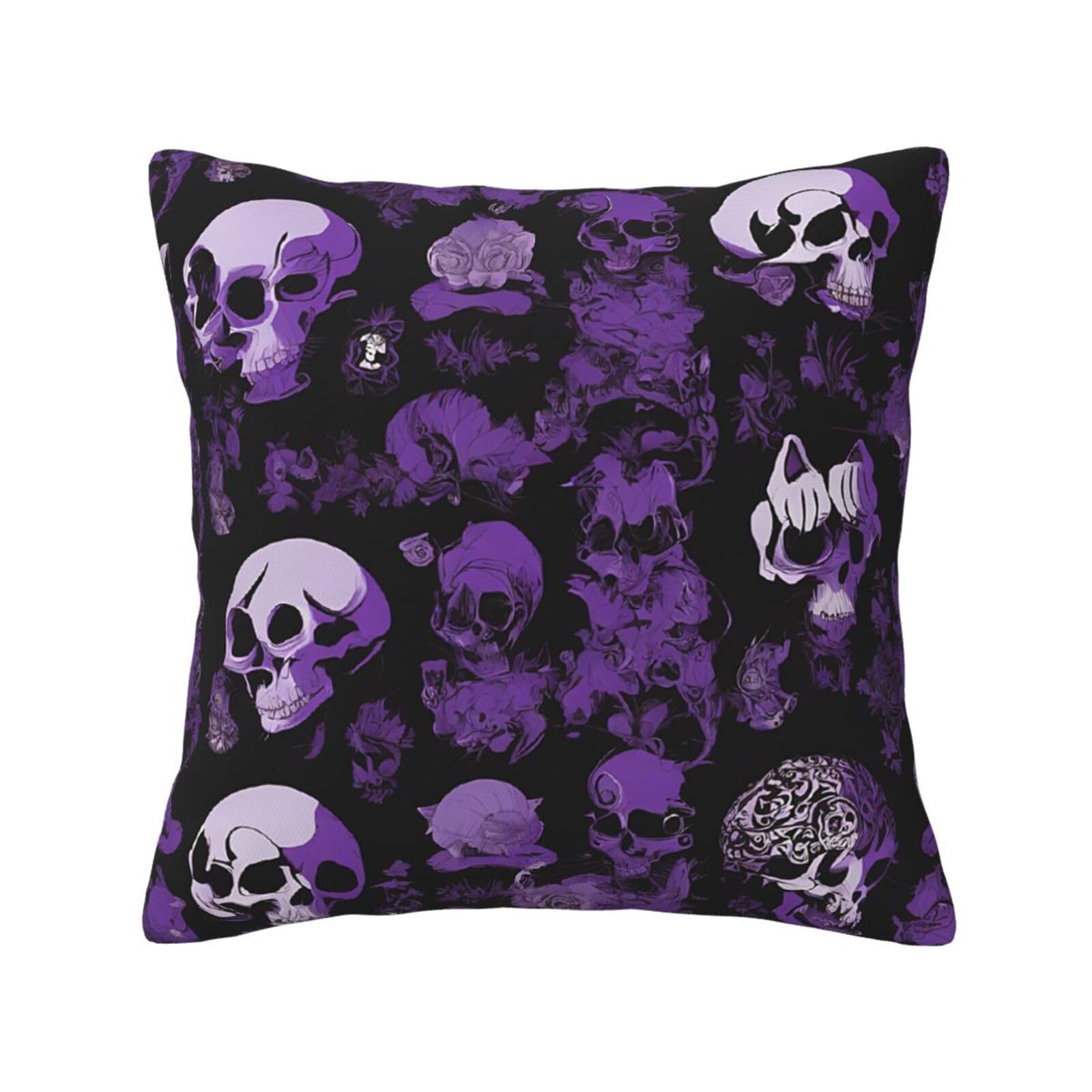 LHFIOHIRG (Purple Black Goth Spooky) Decorative Throw Pillow Covers Double-Sided Printed Cushion Covers for Sofa, Couch, Bed, and Home Decor 30 x 30cm