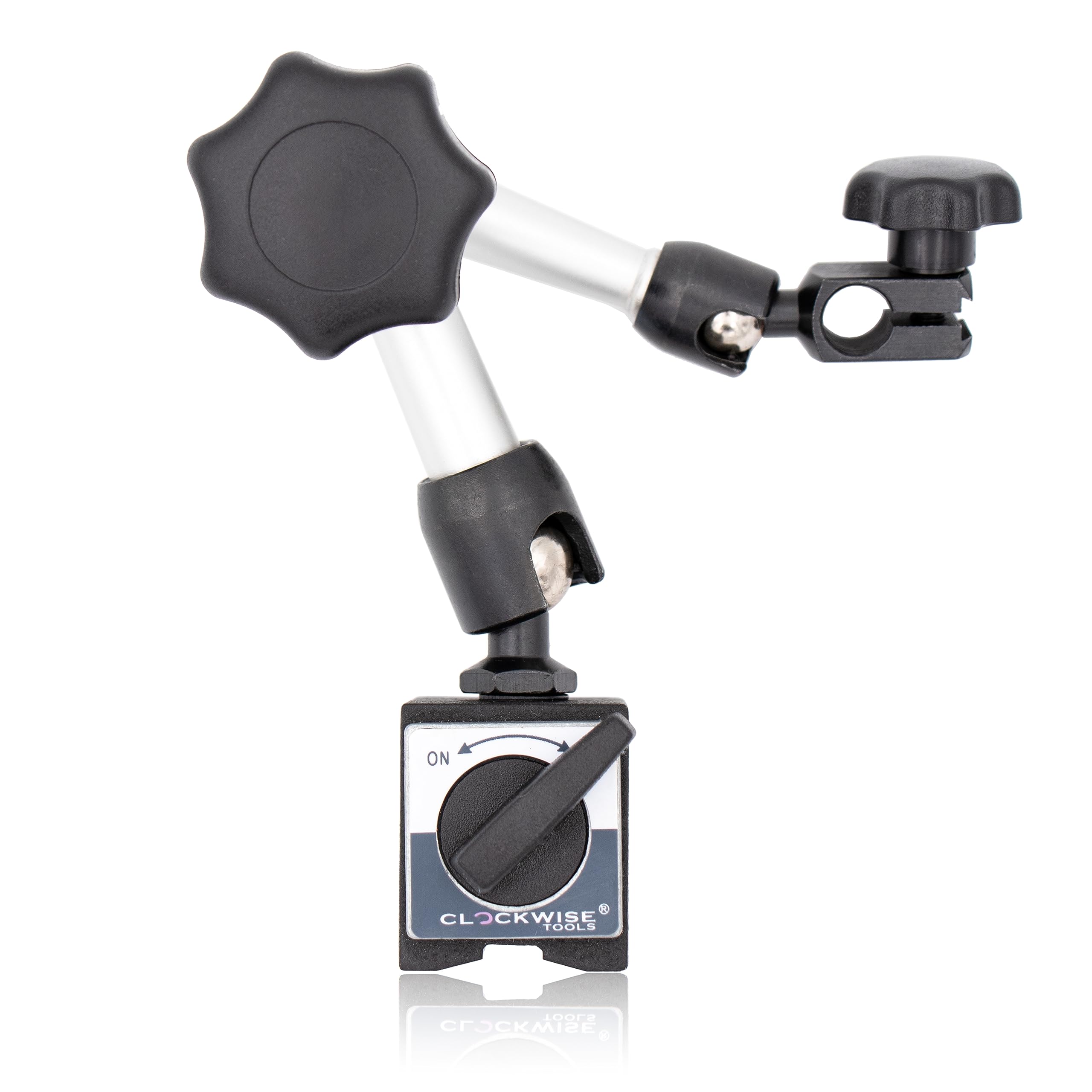 Clockwise Tools Mini Magnetic Base, MGBR-03, Magnetic Stand for Digital Dial Indicators, 88lbs Max Pull
