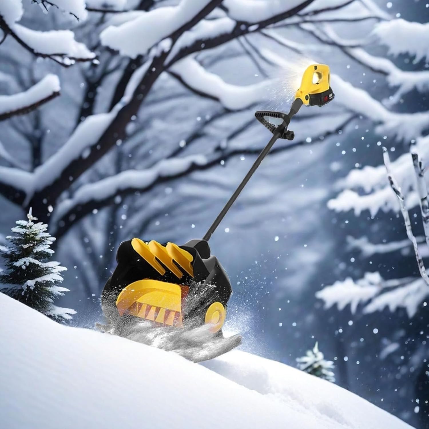 Cordless Snow Shovel, 21V 4.0Ah Cordless Snow Blower for Driveway, Snow Blower with Battery and Adjustable Handle, Electric Snow Blower,1xbattery