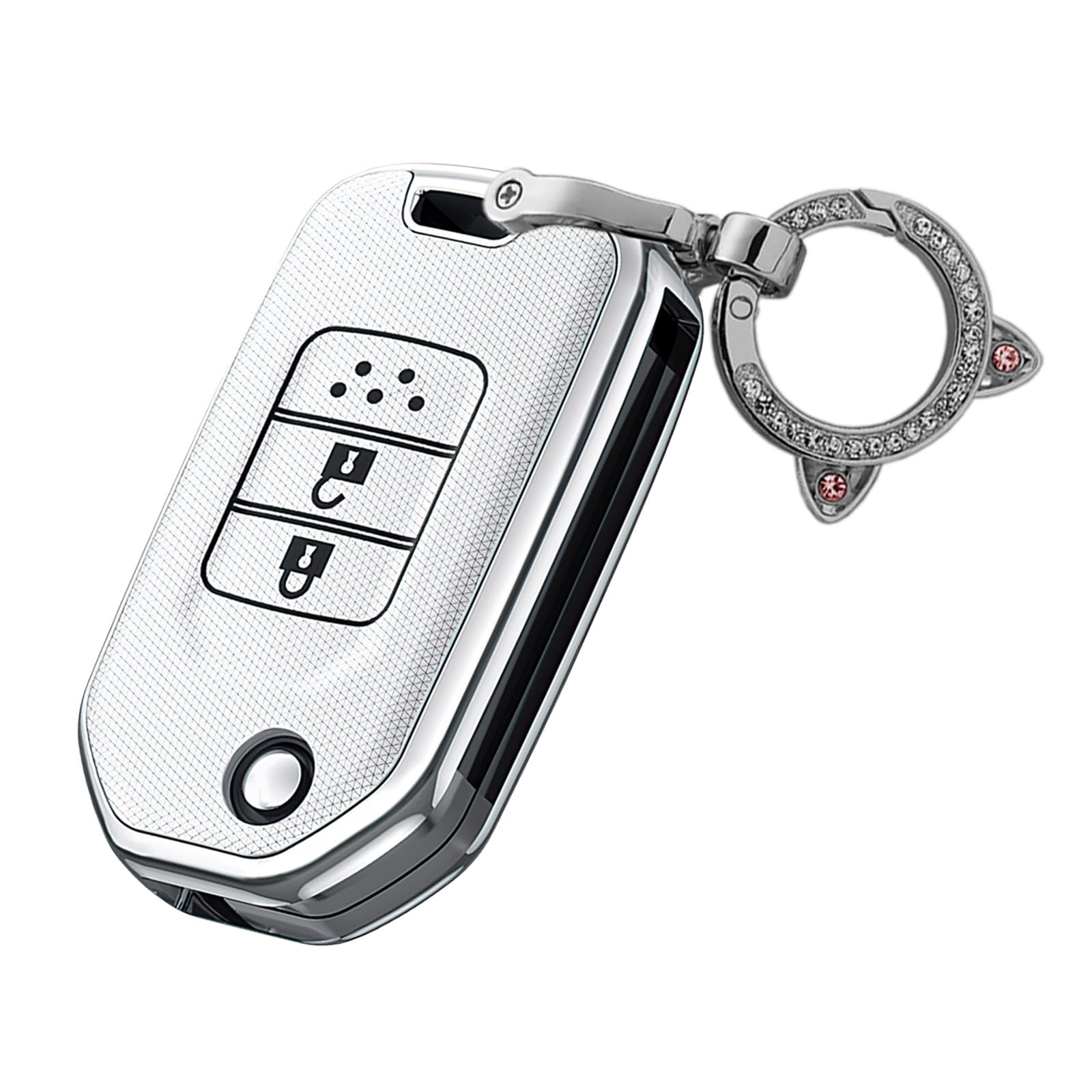 Coque de clé pliante pour Honda boîtier de télécommande finition argent premium - 8