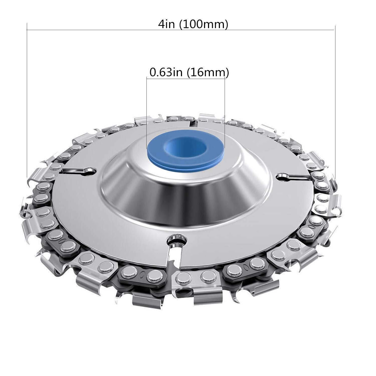Grinder Wood Carving Chain Saw disc,4" Saw Grinder Wheel, Anti-Kickback Double Saw Teeth Shaper, Cutting, Shaping Chain Blade for 100/115 Angle Grinder,22 Teeth, 5/8' Arbor