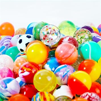 Pllieay 200 Pieces Bouncing Ball, 32mm Bouncy Balls Party Favors for Kids, Bulk Bouncy Balls for Party Favors, Prizes, Birthdays Gift and Vending MachinesStyle random
