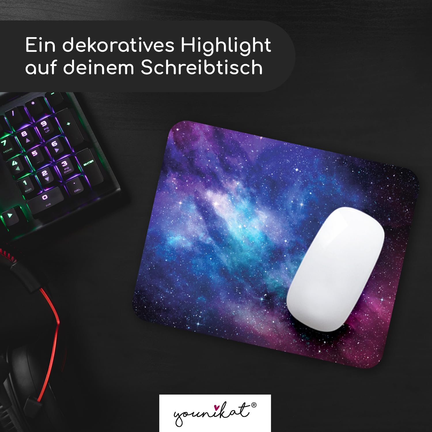 Mousepad Klein Mauspad mit Motiv 24 x 20 x 0,3 cm Schwarz rutschfeste Mousepad Klein Mauspad mit Motiv 24 x 20 x 0,3 cm Schwarz rutschfeste