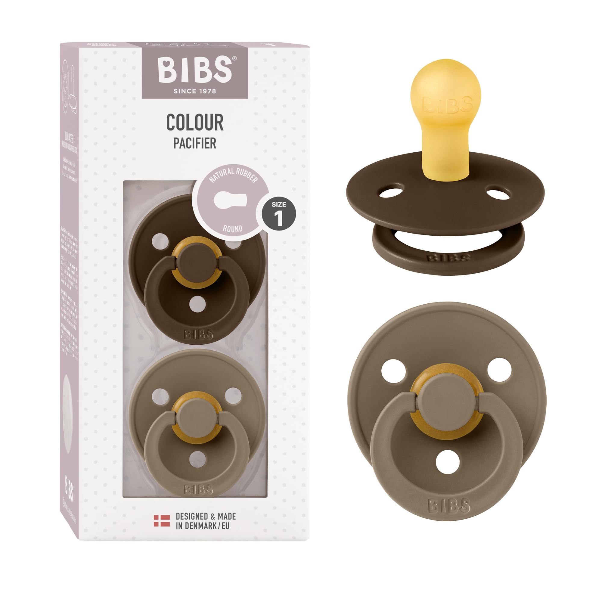BIBS Colour Paquete de 2 chupetes. Libre de BPA, Tetina redonda. Látex natural, Talla 1 (0-6 meses), Baby Blue/Baby Blue — view 144