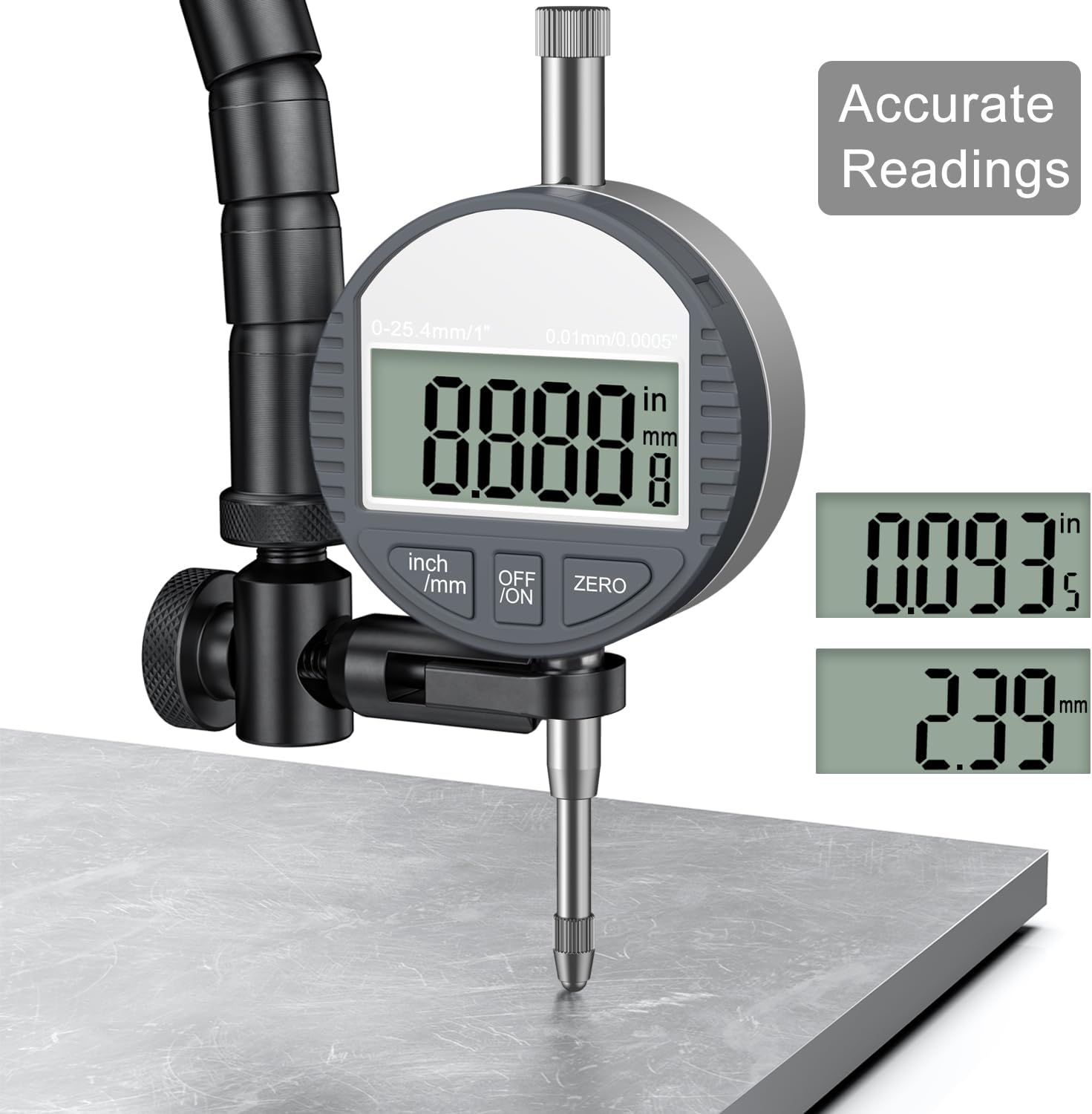 HDLNKAK Table Saw Digital Dial Indicator Gauge, for Aligning and Calibrating Work Shop Machinery Like Table Saws, Dial Indicator Magnetic Base, Digital Dial Indicator Tools Set for Alignment.