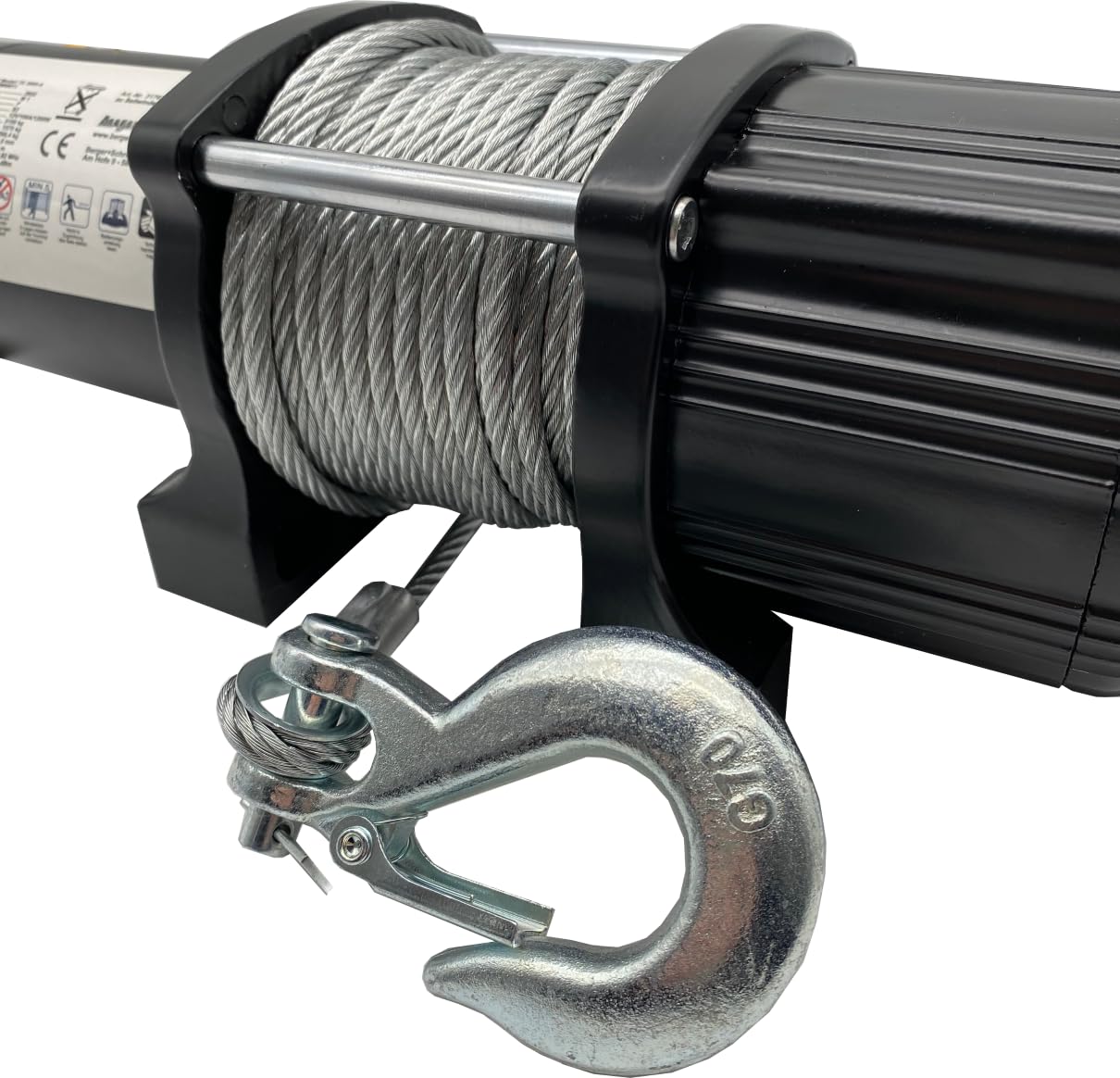 Berger & Schröter | Profi-Seilwinde Motor Seilwinde Elektrisch Motorwinde 12V Stahlseil 3150 kg Zugkraft 14 m Seillänge