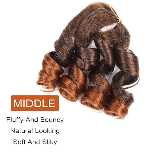 Miniatura 5 de Cabello rizado francés trenzado profundo de 14 pulgadas, 8 paquetes de cabello rizado español para trenzas de caja, cabello trenzado hinchable