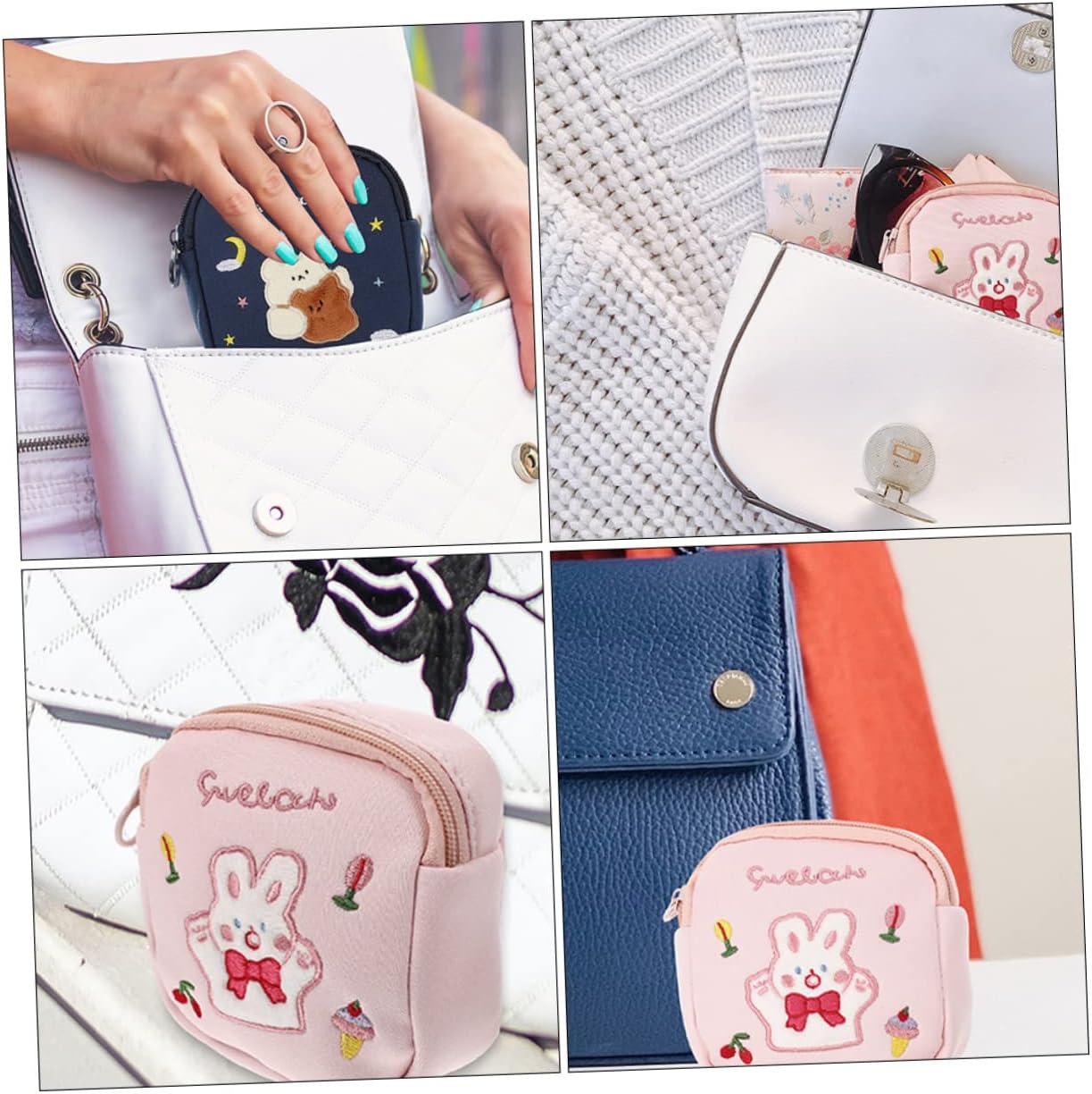 2pcs Cotton Sanitary Napkin Bag Tampon Organizer for Bathroom Period Pouch Decorative Design Portable Bag for Outdoor Use