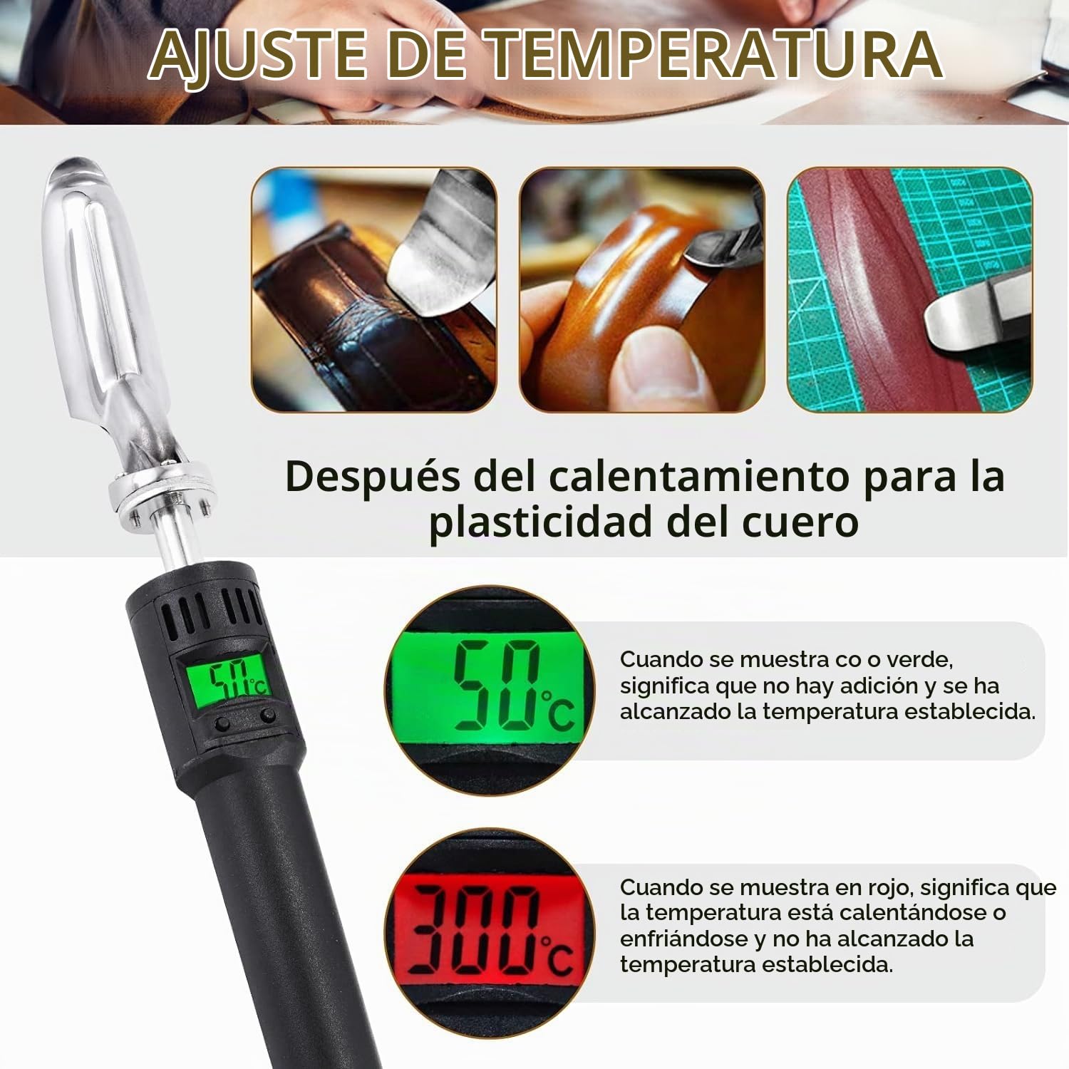 Mini planchas para acolchar artesanías, 220 V de temperatura ajustable Mini plancha de cuero Plancha para el hogar antiarrugas para ropa de cuero, costura y zapatos(Enchufe de la UE)