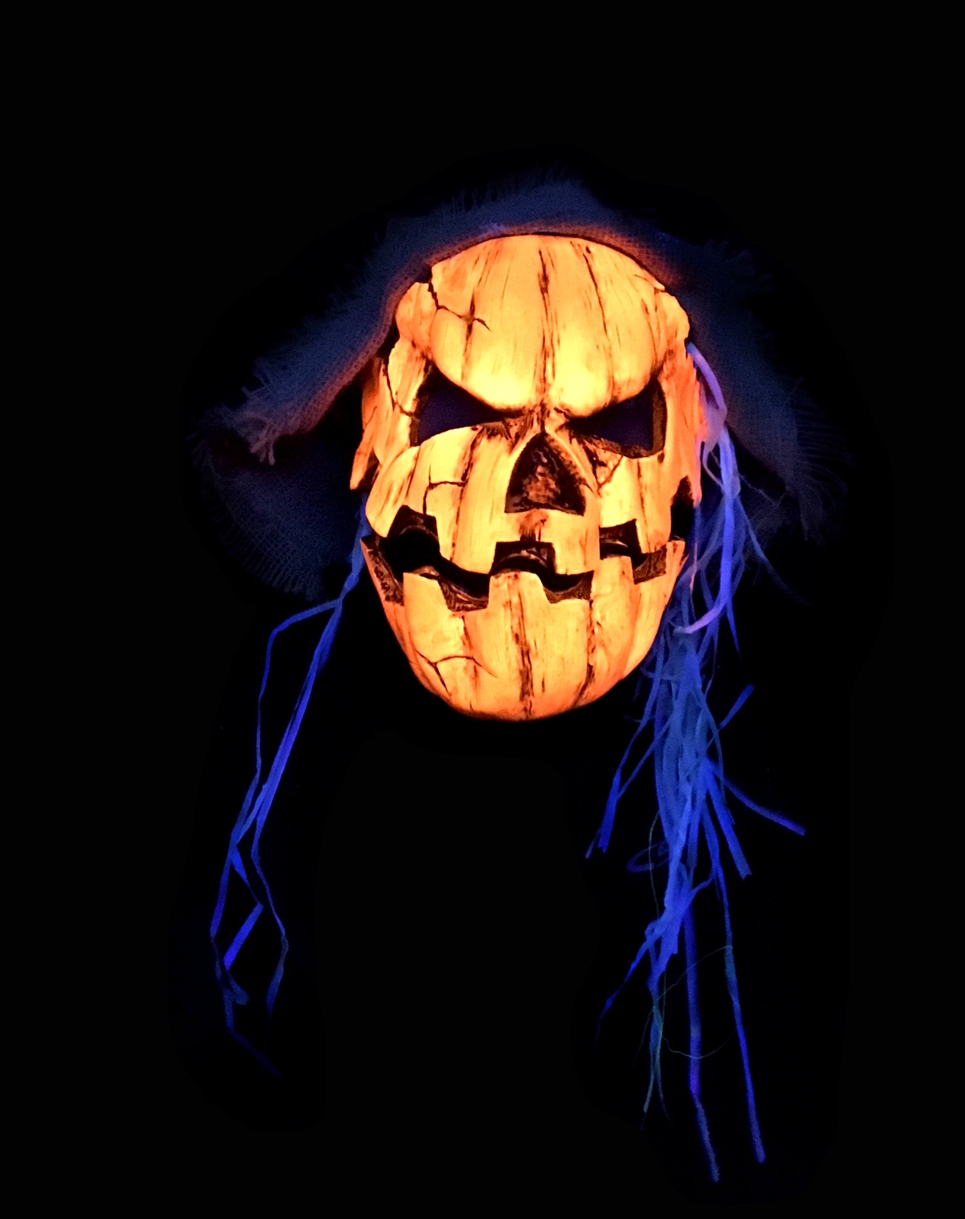 Amazon.com: Zagone UV Black Light Orange Glow Pumpkin Mask Creepy