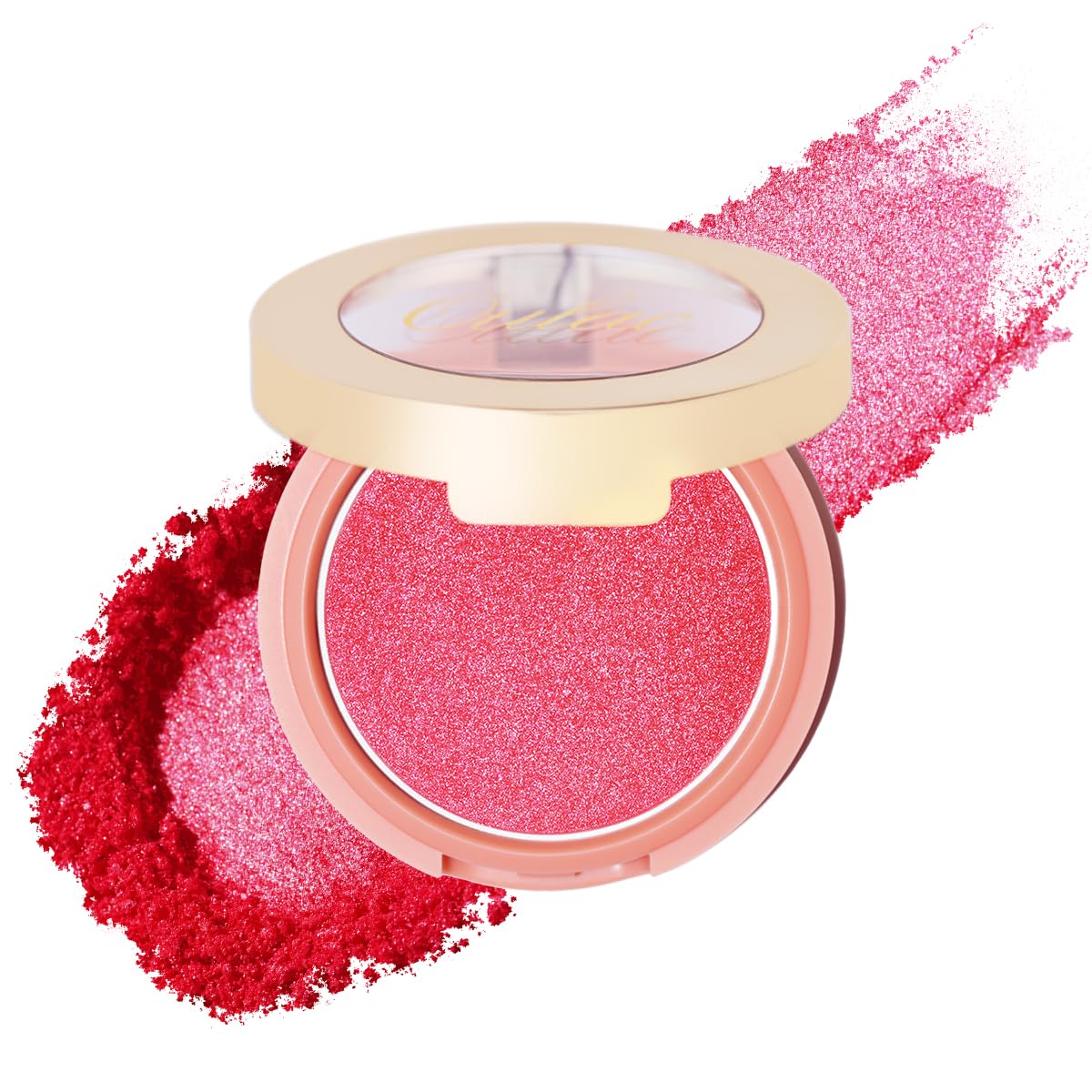 Oulac Luminisers Pink Blusher for Cheeks Make up Shimmer Blusher with Skin-Brightening Effect