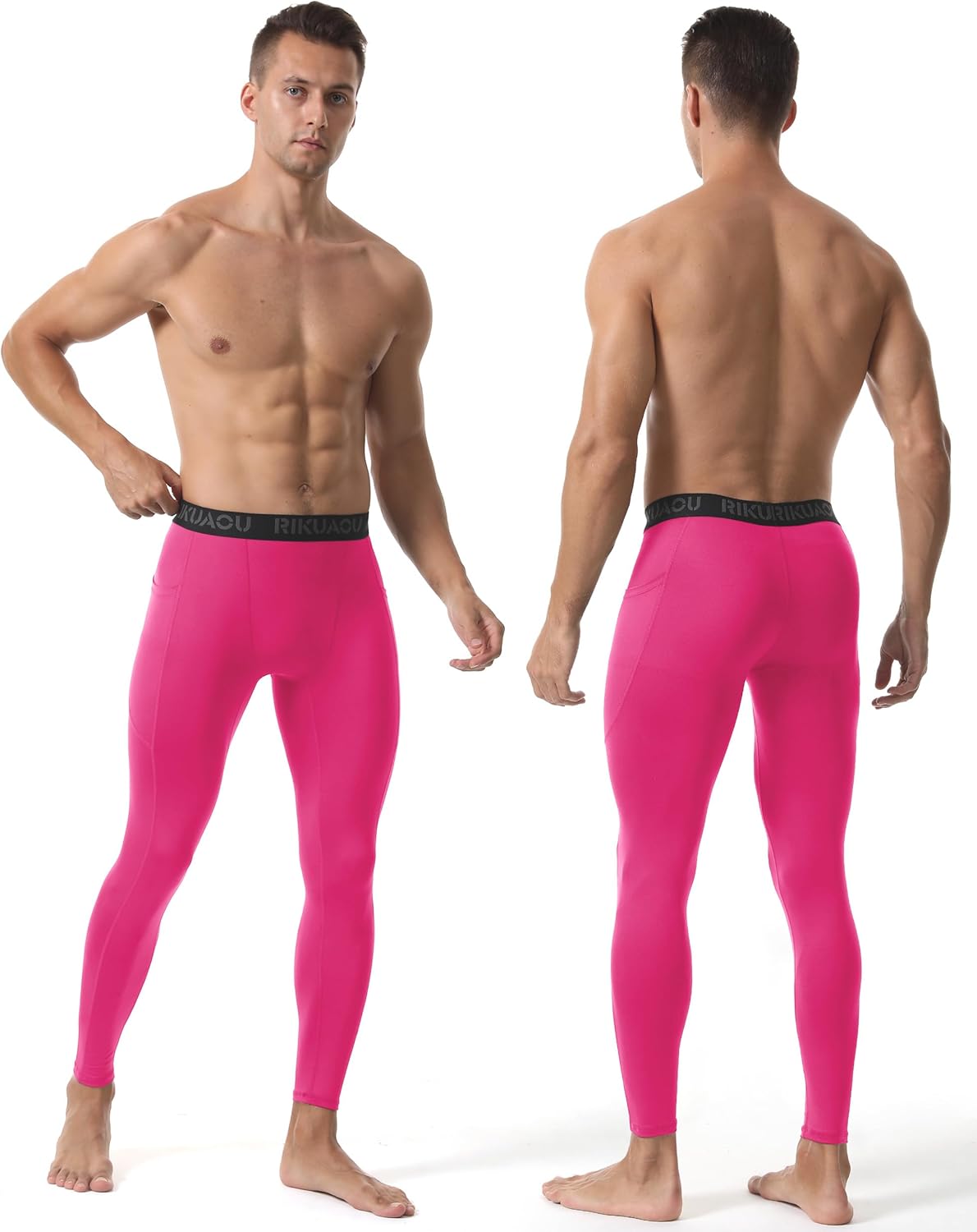Men’s Compression Pants Running Leggings Athletic Base Layer Workout Tights with Pockets for Sports Basketball - Image 3