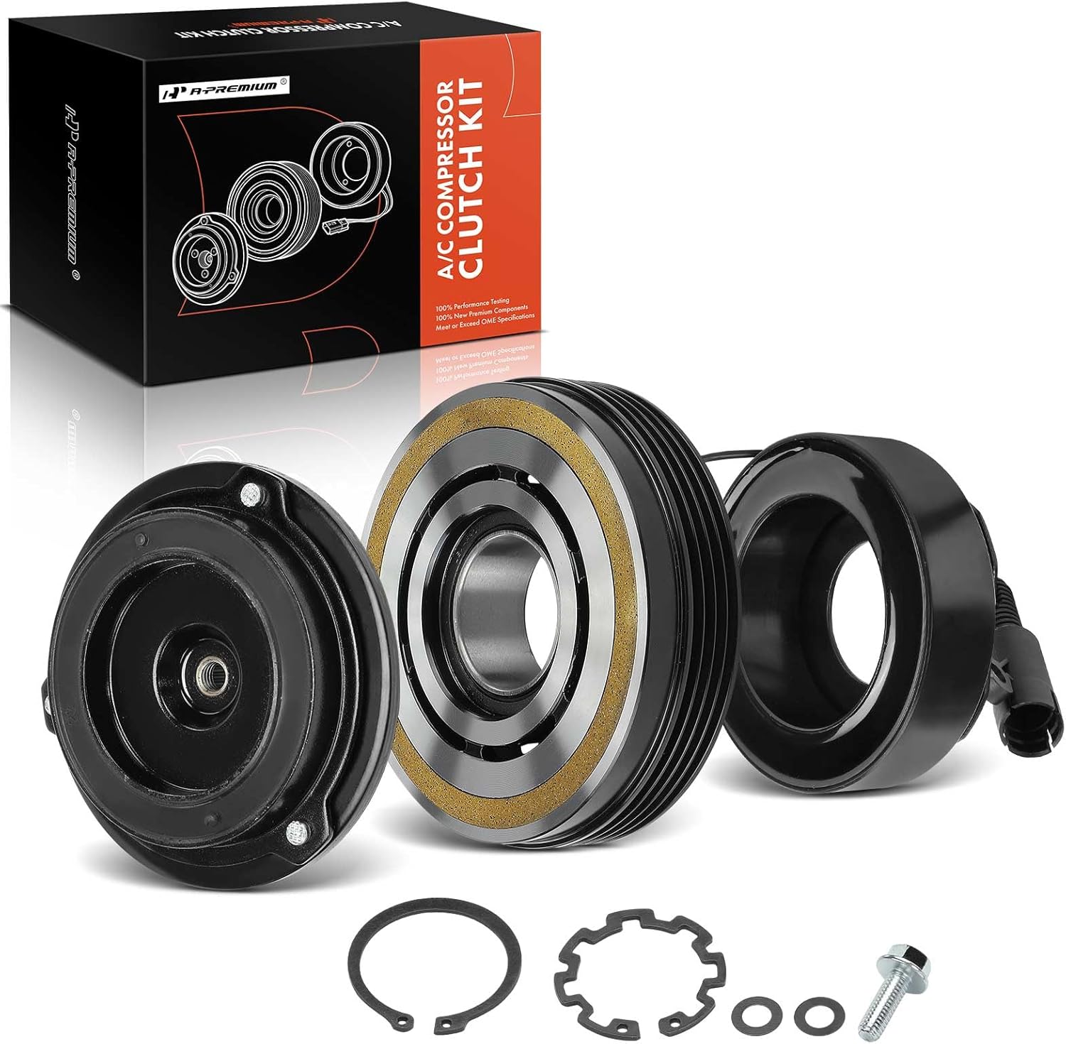 A-Premium Air Conditioner AC Compressor Clutch Kit Compatible with BMW E46 Series 325Ci/325i/325xi 2003, 330Ci/330i/330xi 2003-2006, E83 Series X3 2004-2005 2.5L 3.0L, X3 2006 3.0L