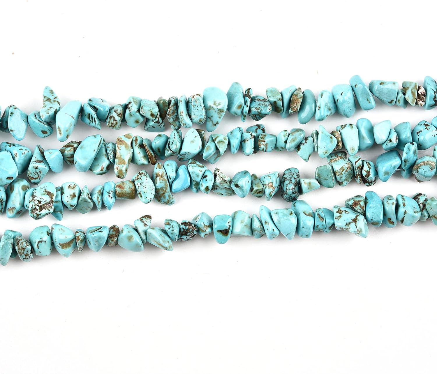 32 Inches 5-8mm Green Turquoise Chip Gemstones Free Form Tumbled Semi Precious Irregular Strand Drilled Stone Beads for Jewelry Making - Image 3