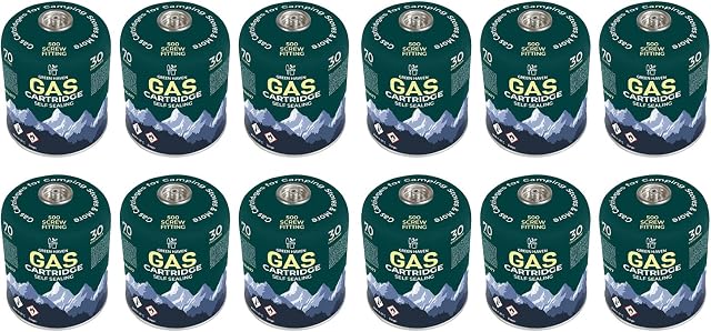 Green Haven Premium 6 Pack C500 Gas Canisters Gas Cartridges for Camping Stoves & More| High Performance Propane-Butane Mix with Resealable Valve Cartridges | EN417 Gas Cartridge