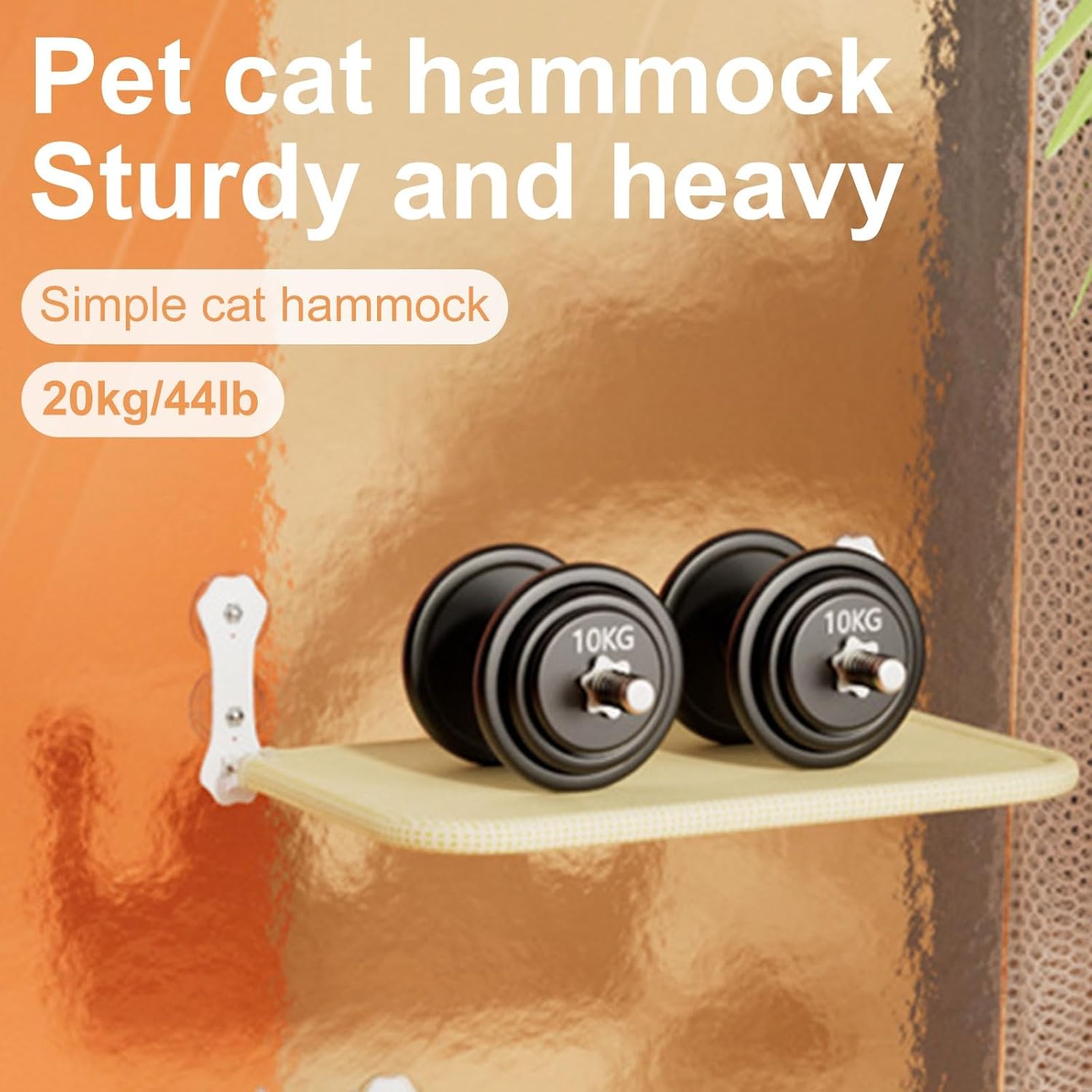 Wall Mounted Cat Furniture - Hammock, Cat Wall Shelves, Cat Wall Bed, Cat Climbing Shelves, Modern Design for Large Cats and Kittens(Yellow,60cm/24in)