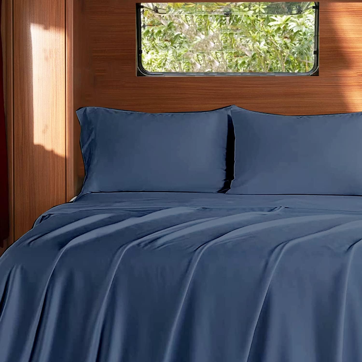Bunk Bed Sheets for Rv King (72 x 80) Mattress, 400 Thread Count 100% Egyptian Cotton Rv Mattress Sheets Rv King Sheets 10-15" Deep Pocket King Rv Sheets Set 4 PCs Light Grey Solid